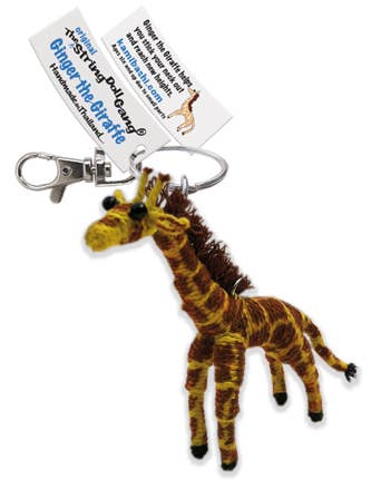 Ginger the Giraffe String Doll Keychain