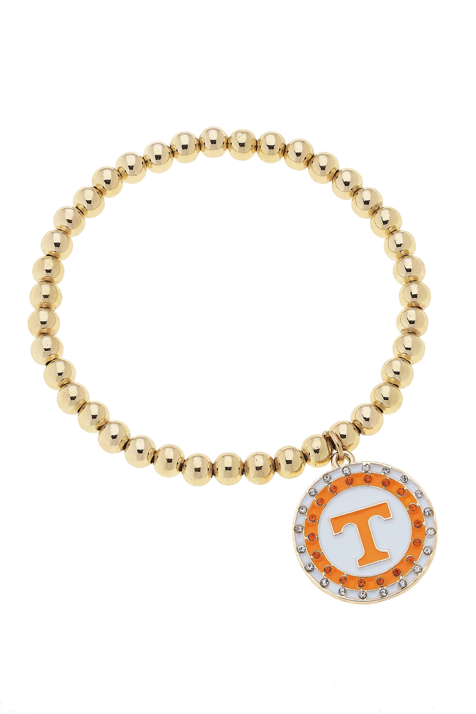 Tennessee Vols Pave Disc Ball Bead Stretch Bracelet
