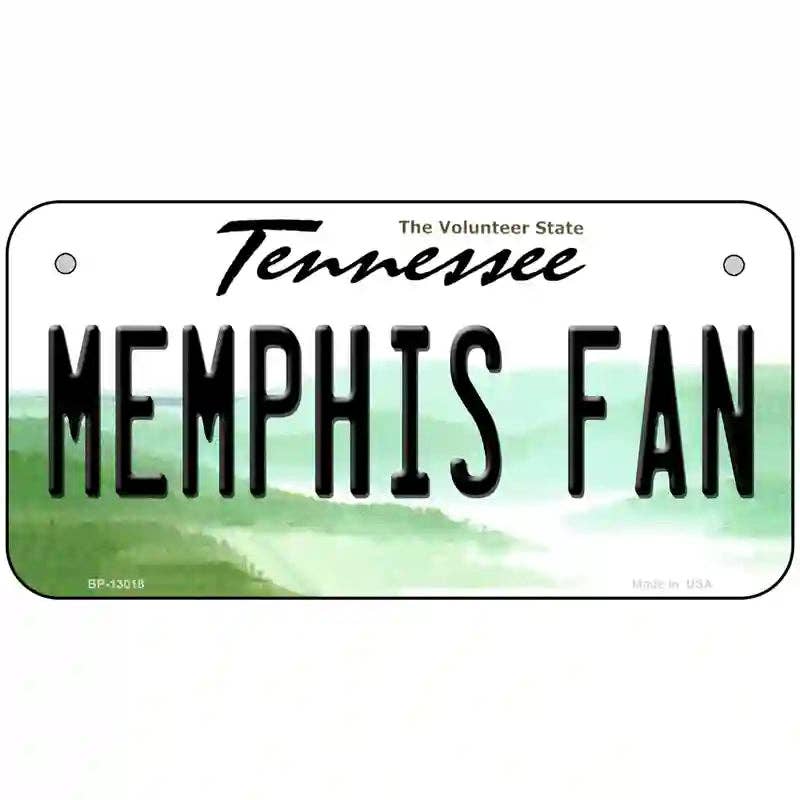 Memphis Fan Novelty Metal License Plate