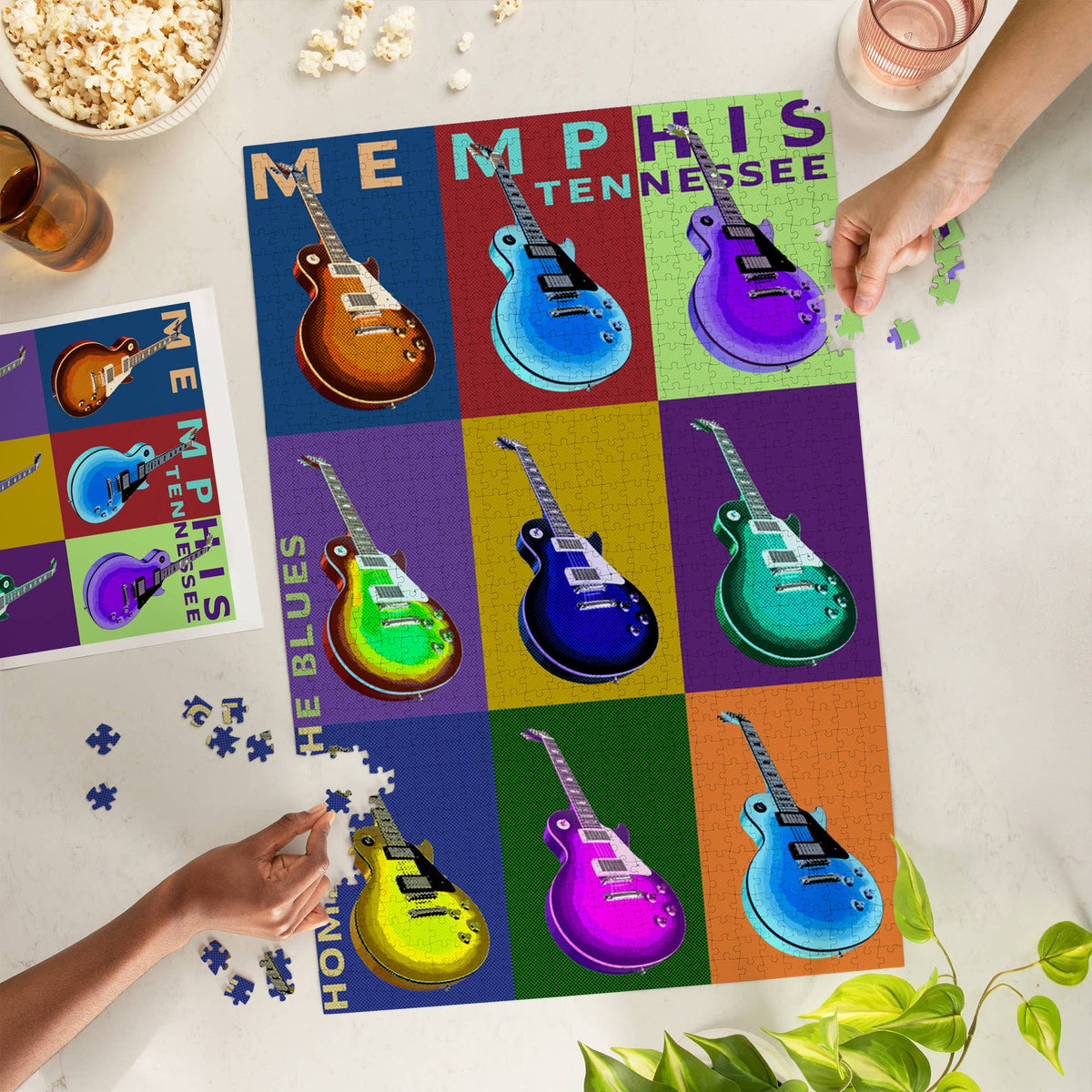 1000 PIECE PUZZLE Memphis, Tennessee, Guitar Pop Art