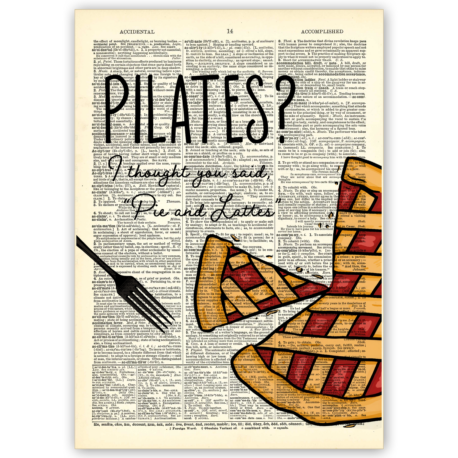 Art Print Dictionary Page | Vintage | Pilates?