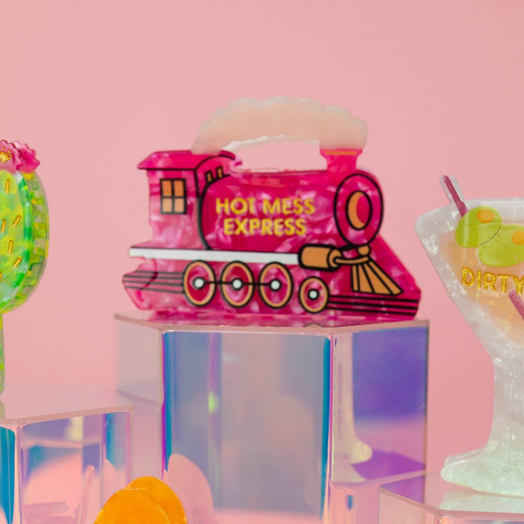 Hot Mess Express - Train Acetate Hair Claw Clip, Funny Gift