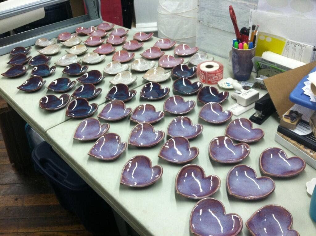 Ceramic Pottery Heart Bowls