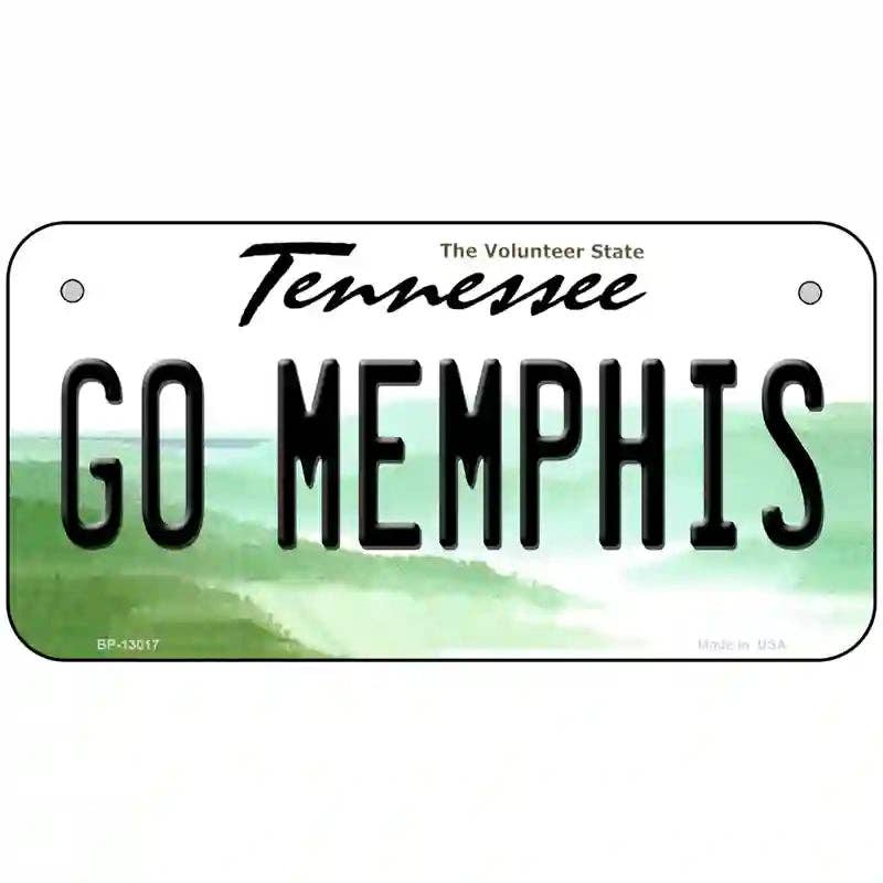 Go Memphis Novelty Metal License Plate