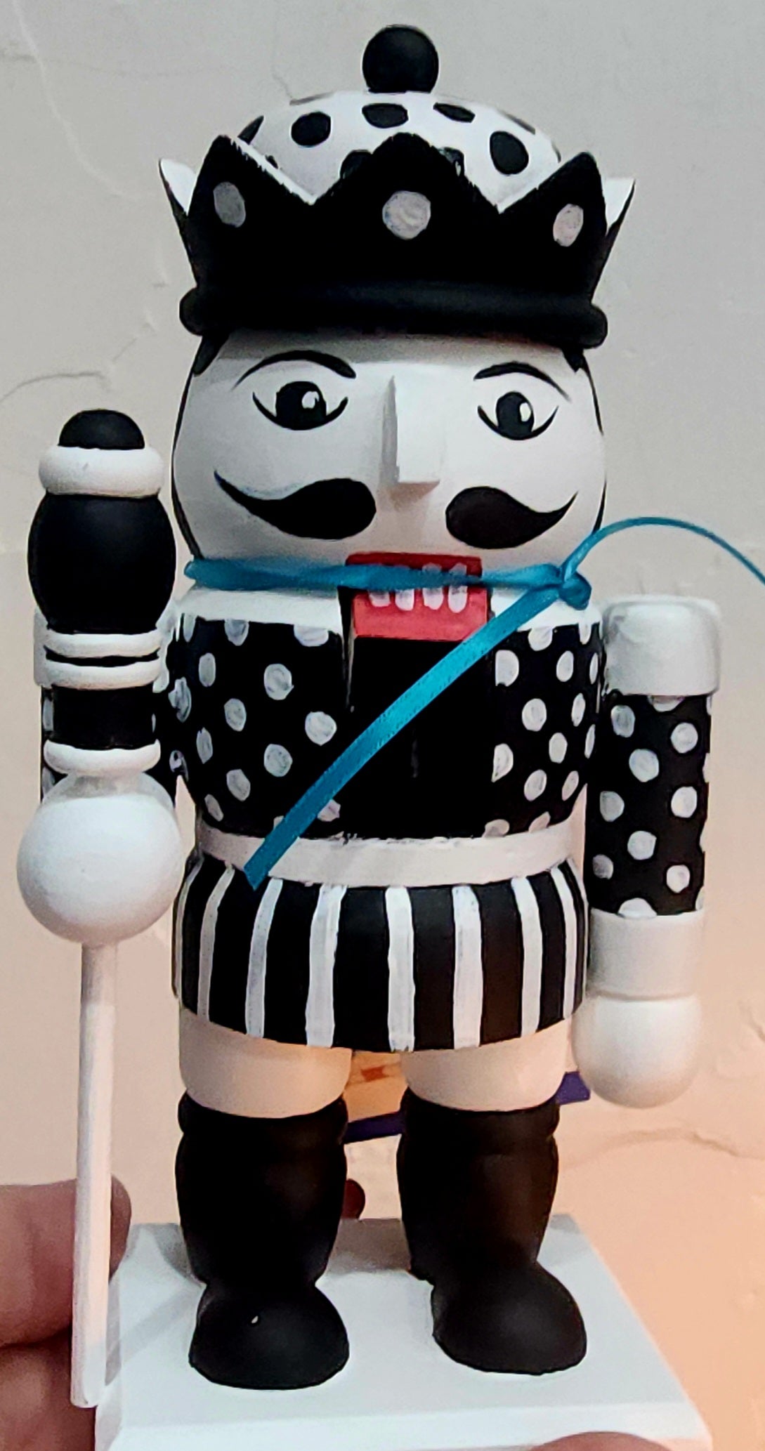 7" Black n White Nutcracker ORIGINAL by Kim Cook