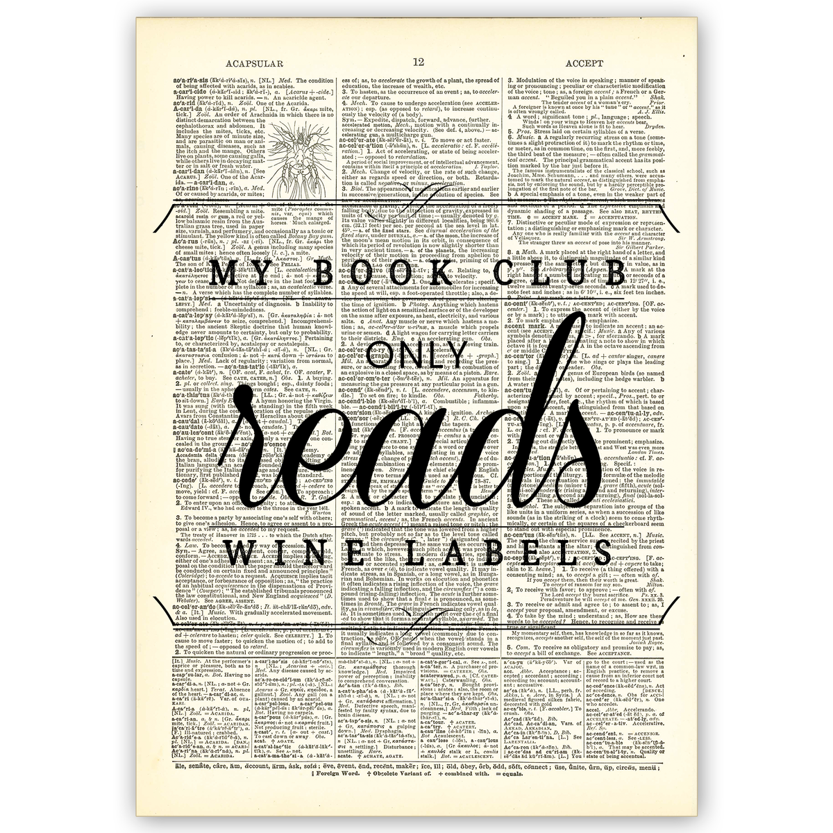 Art Print Dictionary Page | Vintage | My Book Club Only