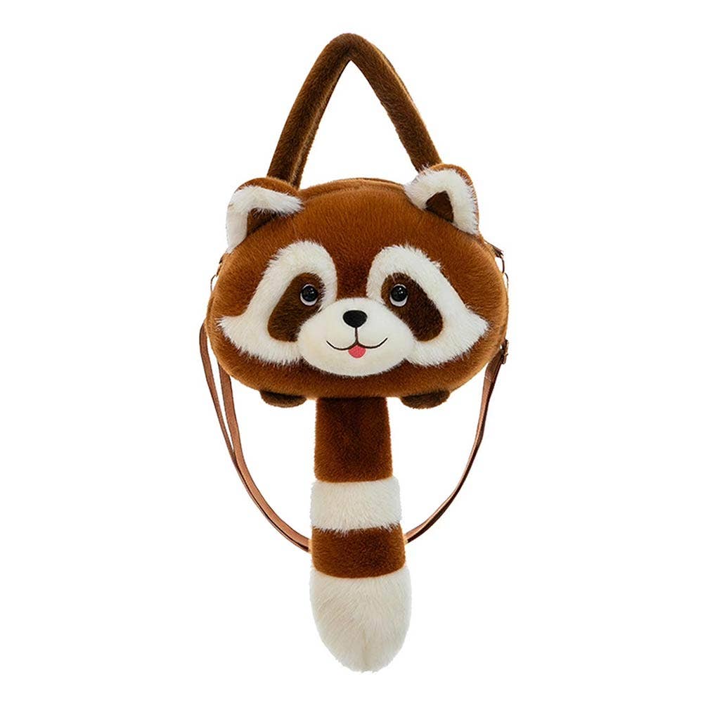 Cute Plush Racoon Fashion Backpack Crossbody Bag