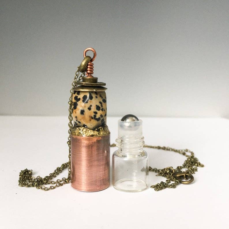 Dalmation Jasper Rollerball Necklace