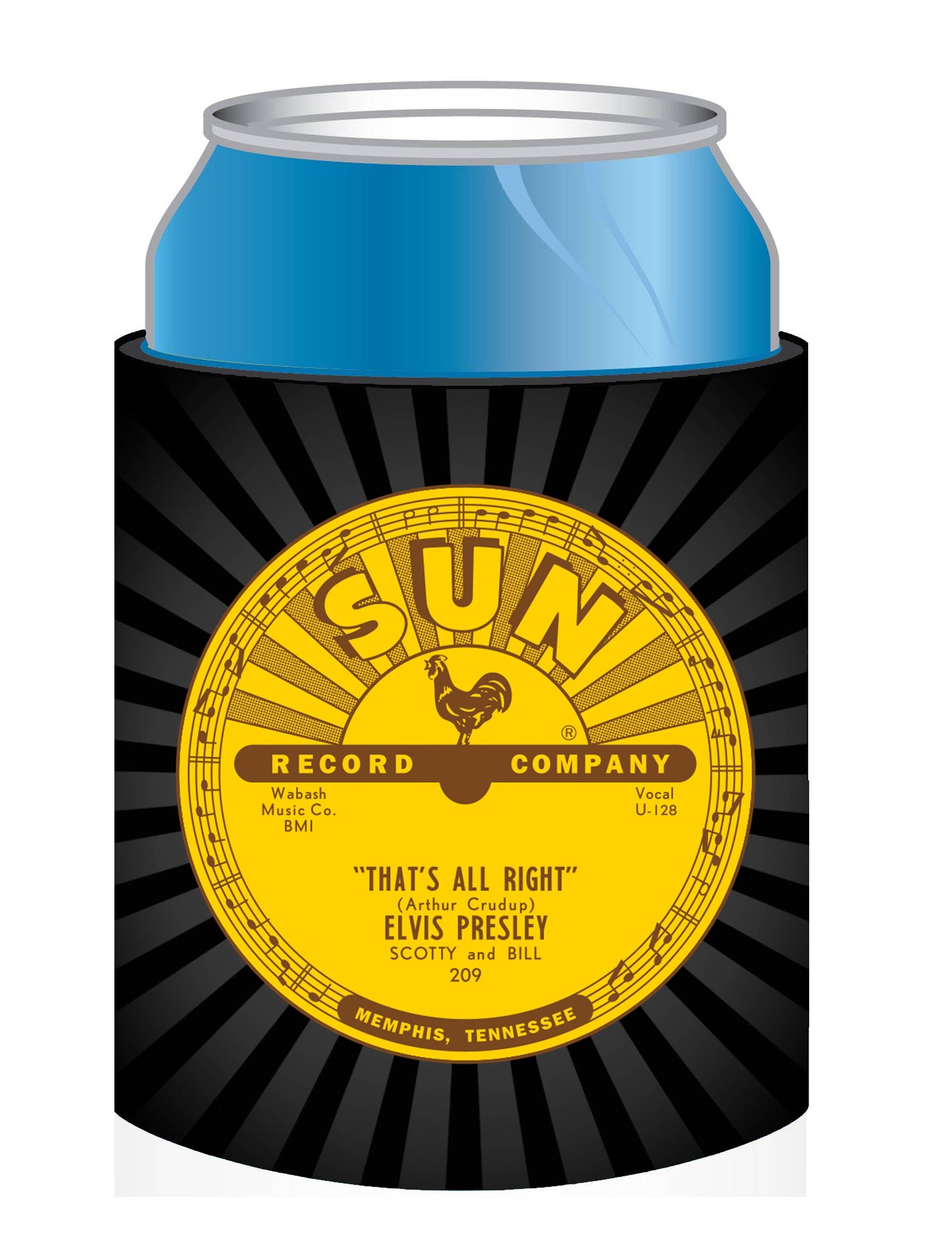 Sun Record Huggie/Coozie - Elvis All Right