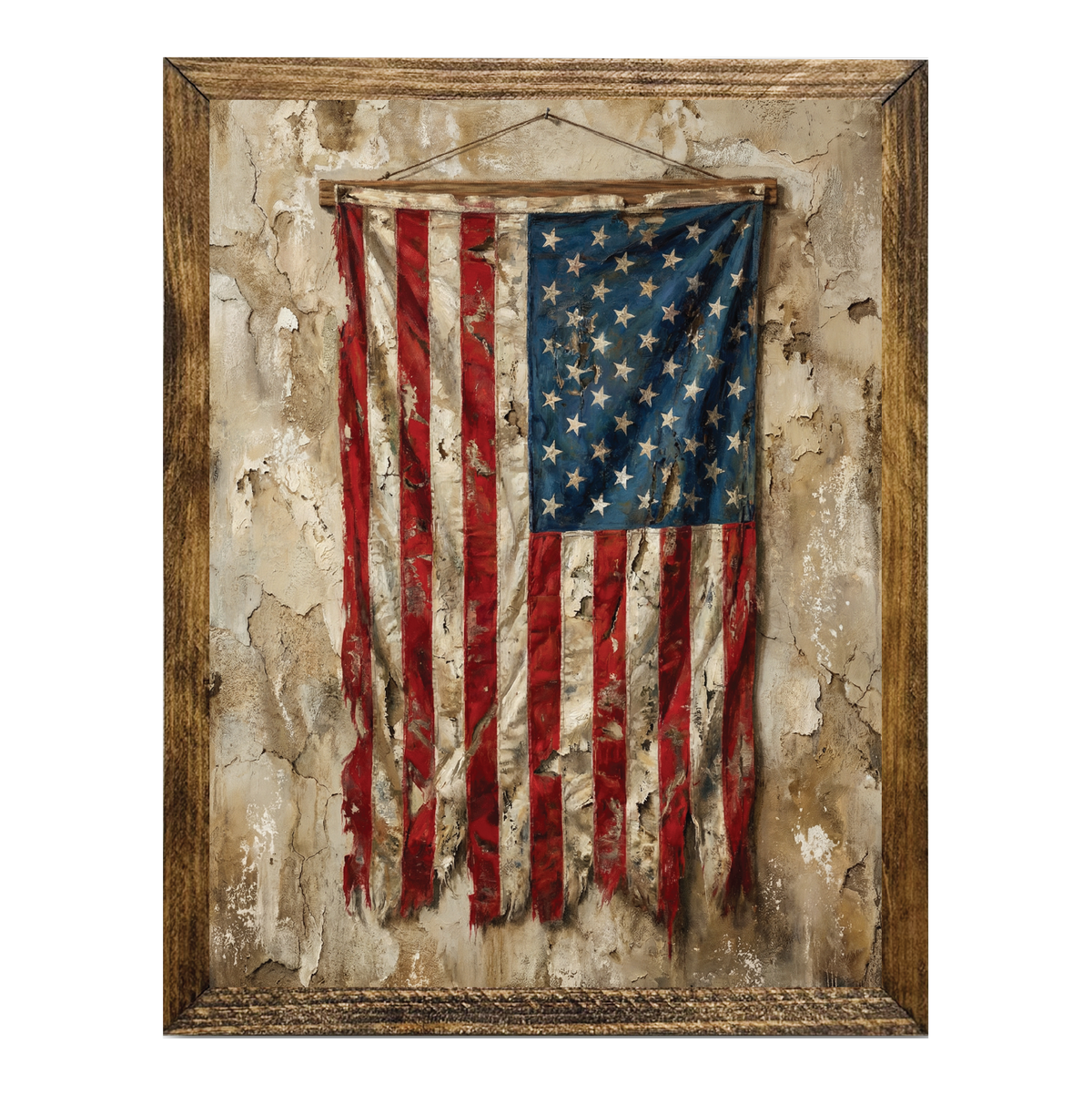 TIMBERLAND FRAME OLD TATTERED AMERICAN FLAG