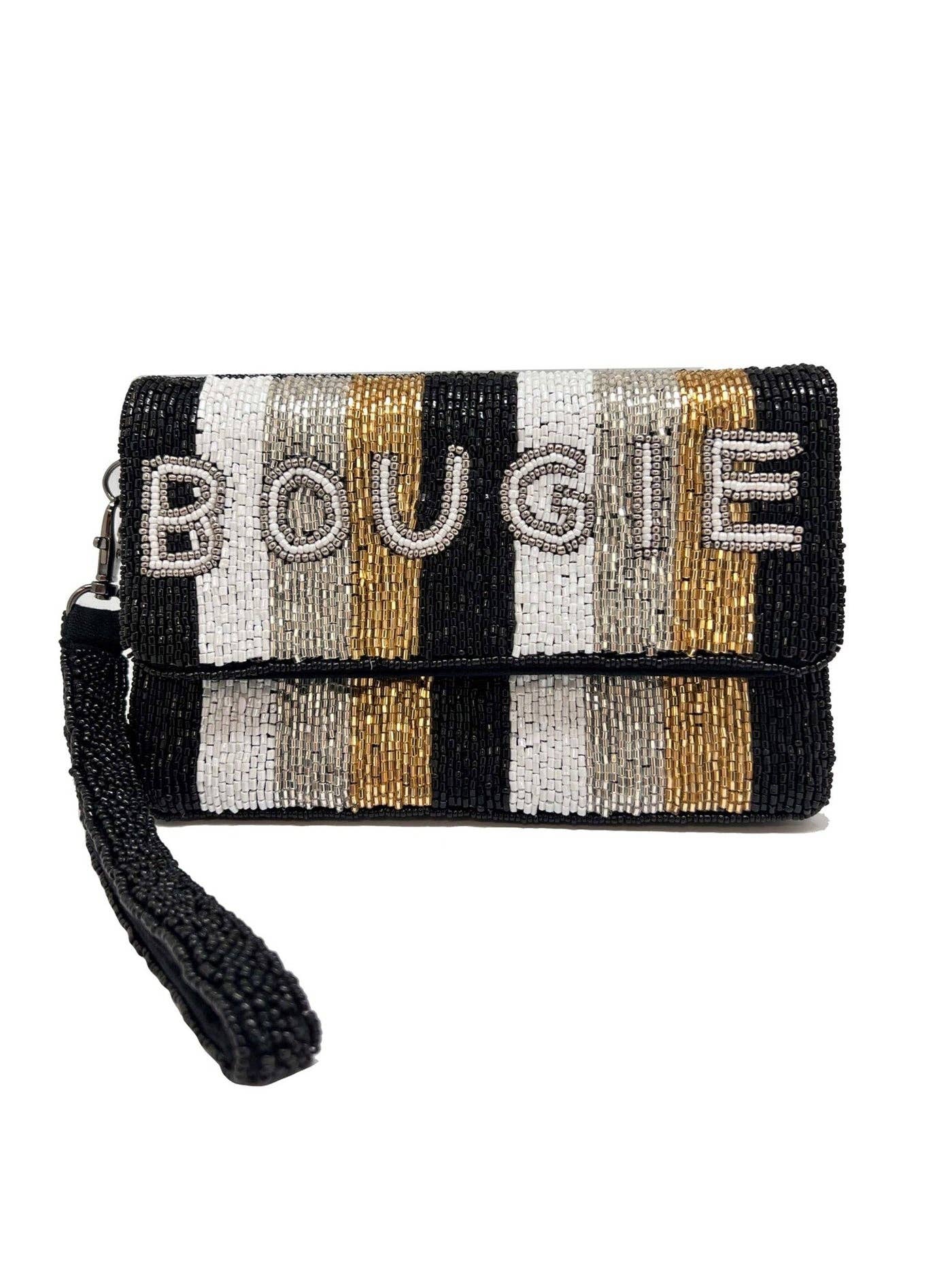 Elegant Beaded Wristlet with Strap (BOUGIE)