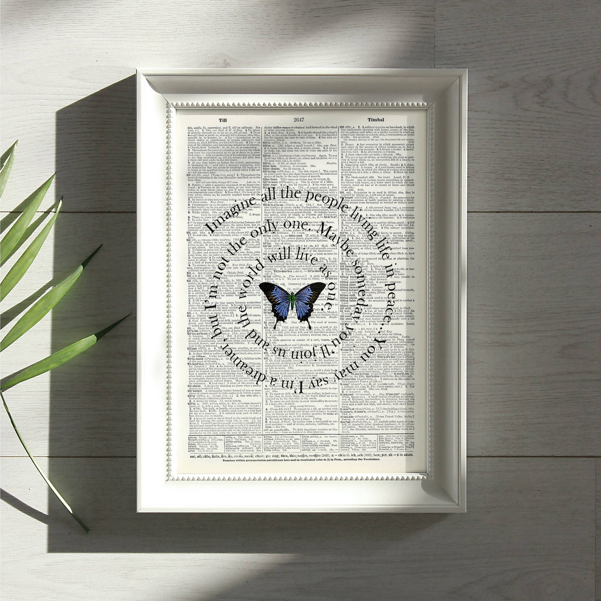Art | Dictionary Page | Vintage | Imagine all the people