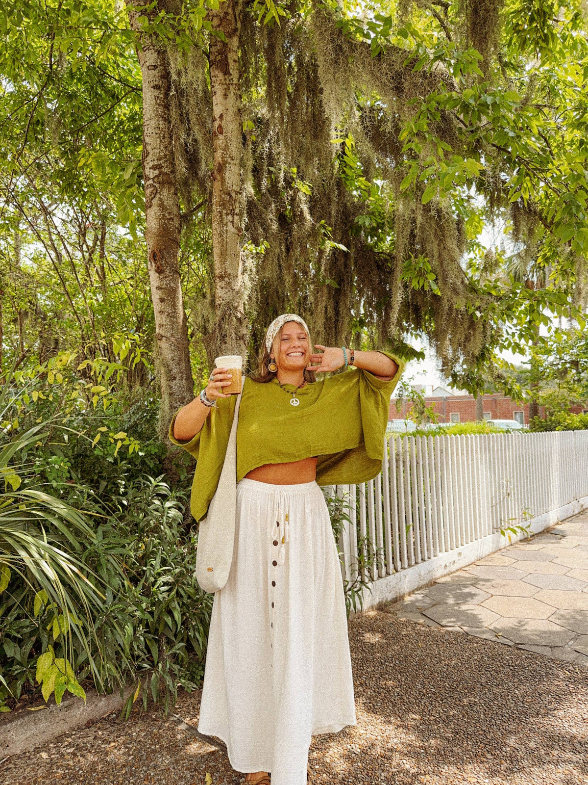 Beachy Boho Bamboo Cotton Button Skirt, Bohemian Maxi Skirt