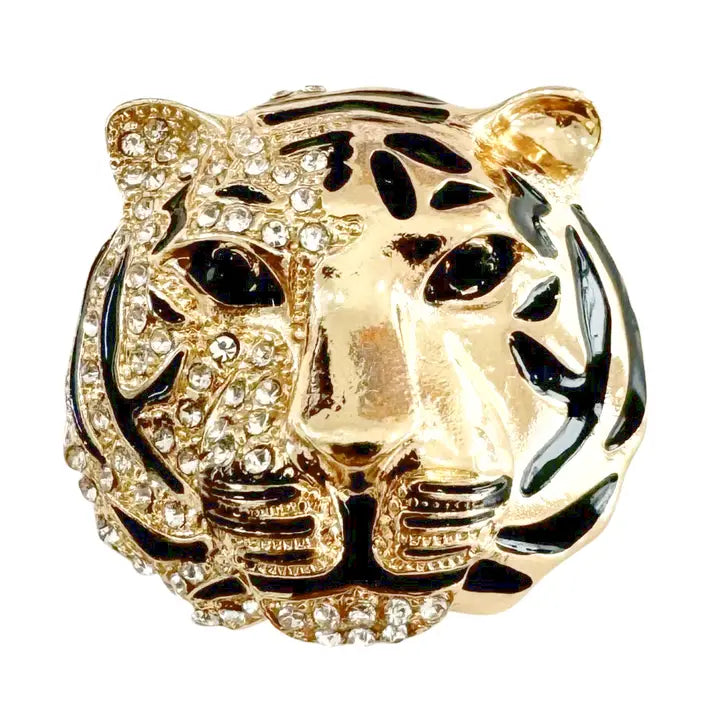 Brooch  Memphis TIGER HEAD with Stones