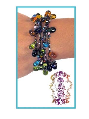 Shake Rattle &amp; Roll Six Row Glass Bead Bracelet
