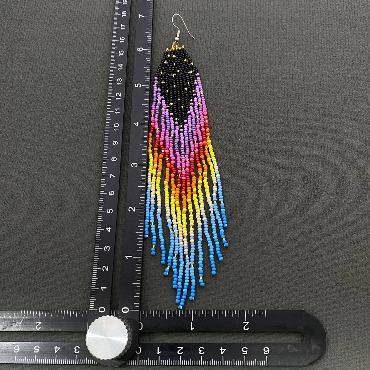 Colorful Seed Beads Fringe Dangle Earrings - SB