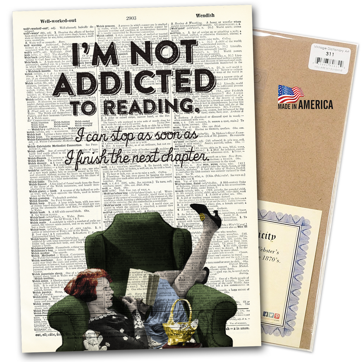 Art Print | Dictionary Page | Vintage | Not Addicted
