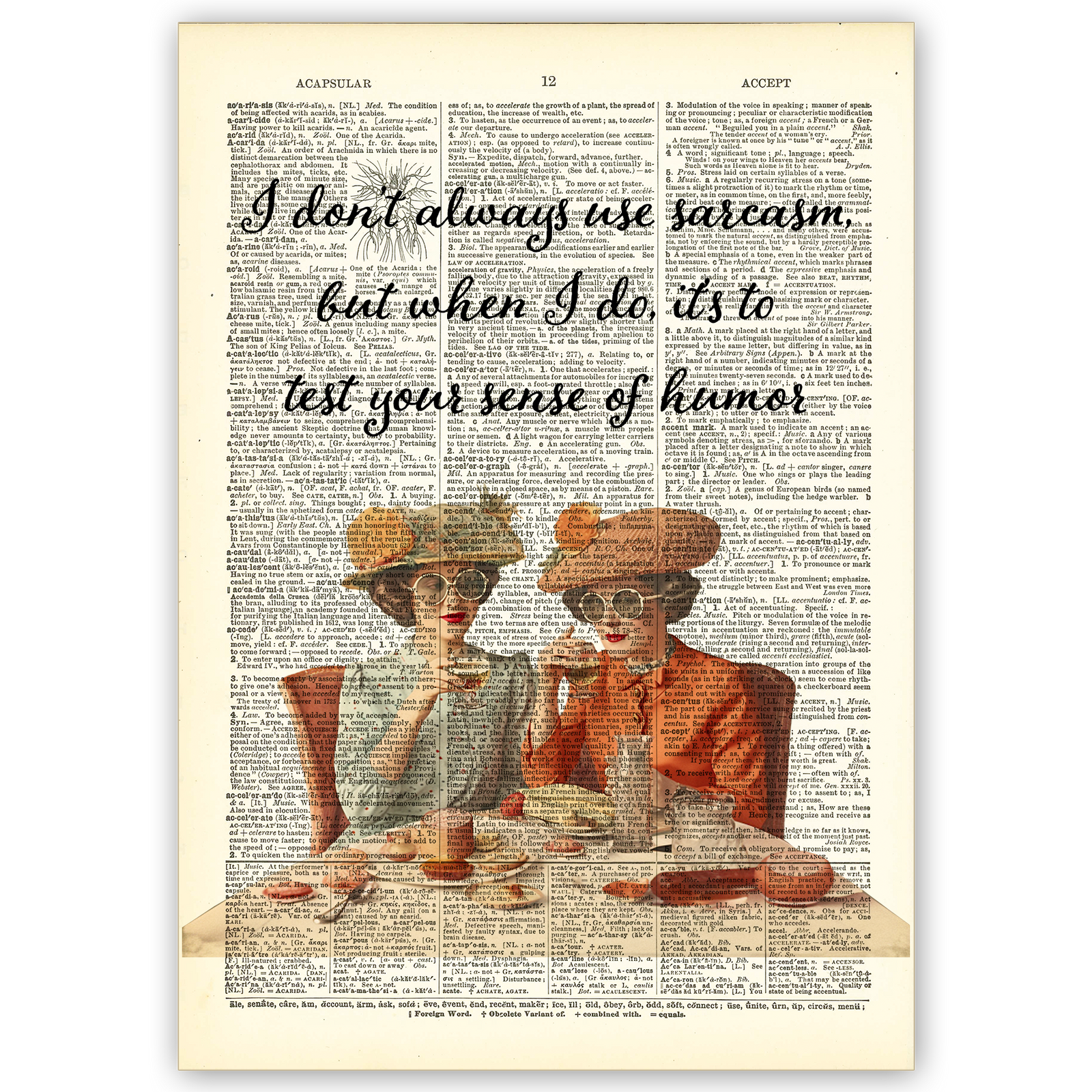 Art Print Dictionary Page | I Don't Always Use
