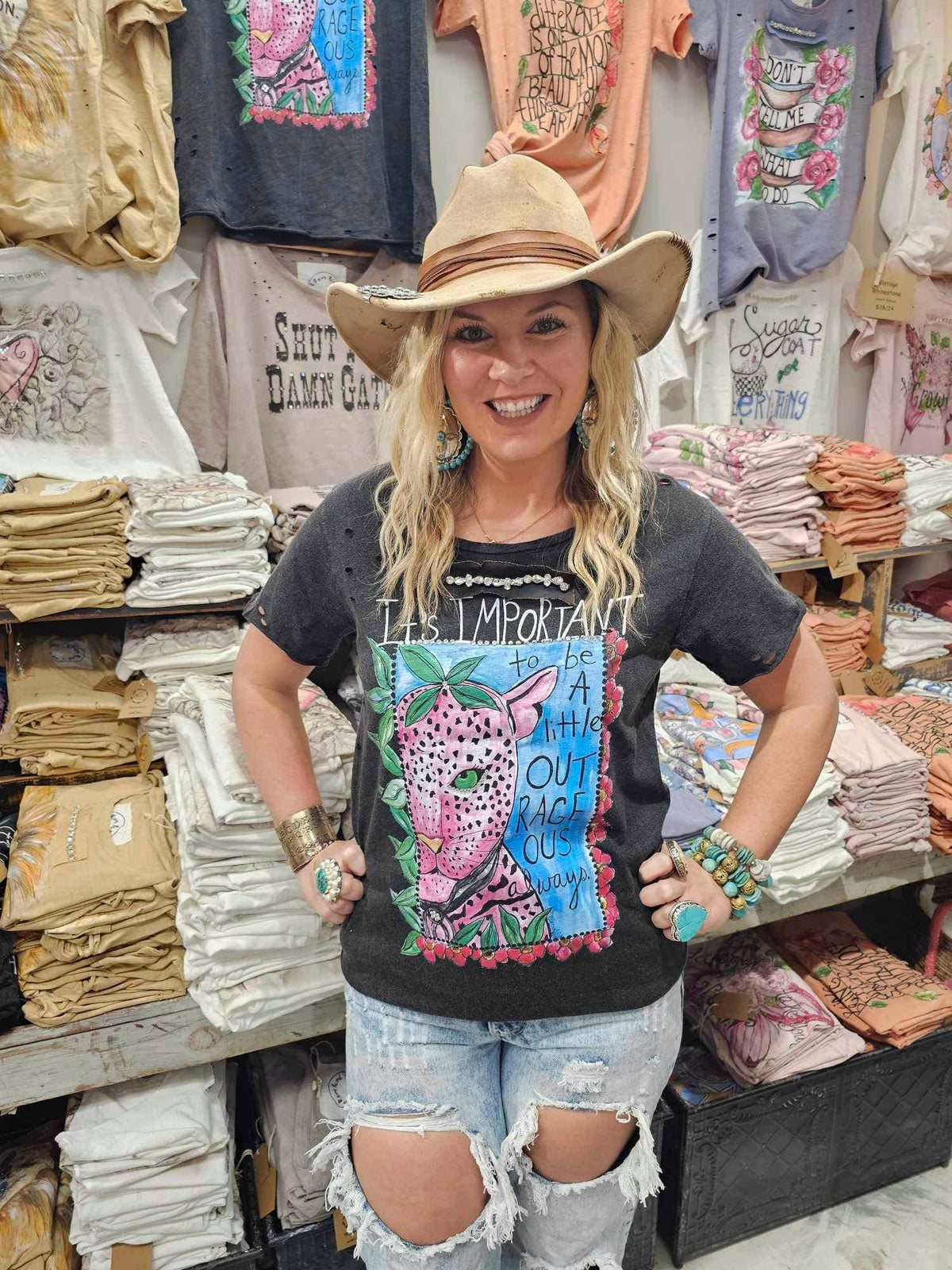 OUTRAGEOUS Hand Distressed Shirt