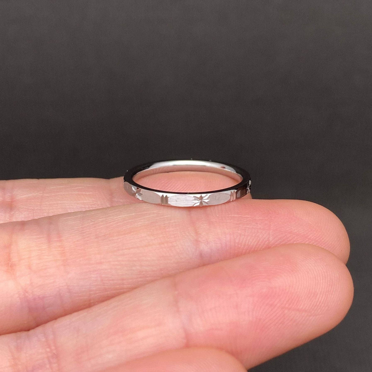 Frosted Star 18K Gold Plated Stainless Steel Ring - FGS