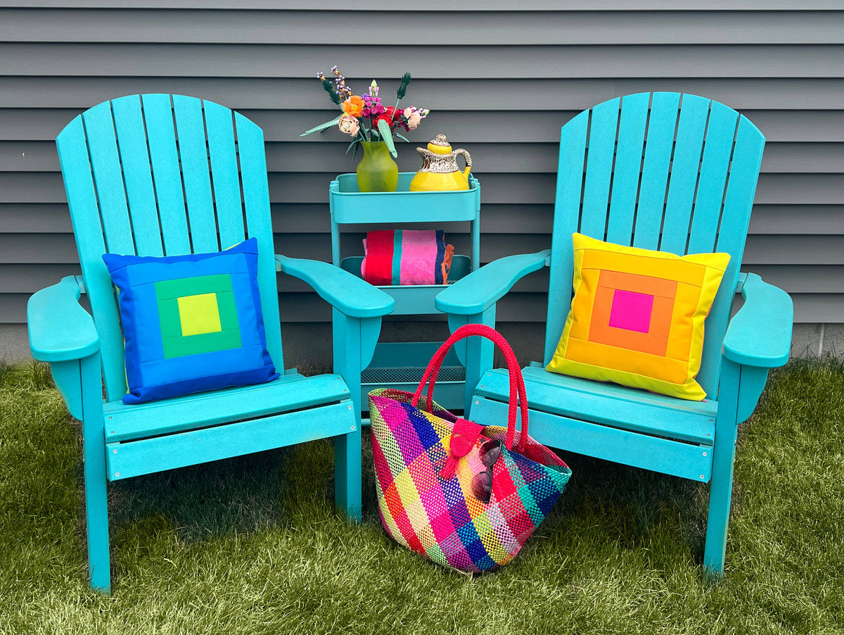 Outdoor Pillow Cover in "Sunrise" Colorway: Case + Polyfill Insert