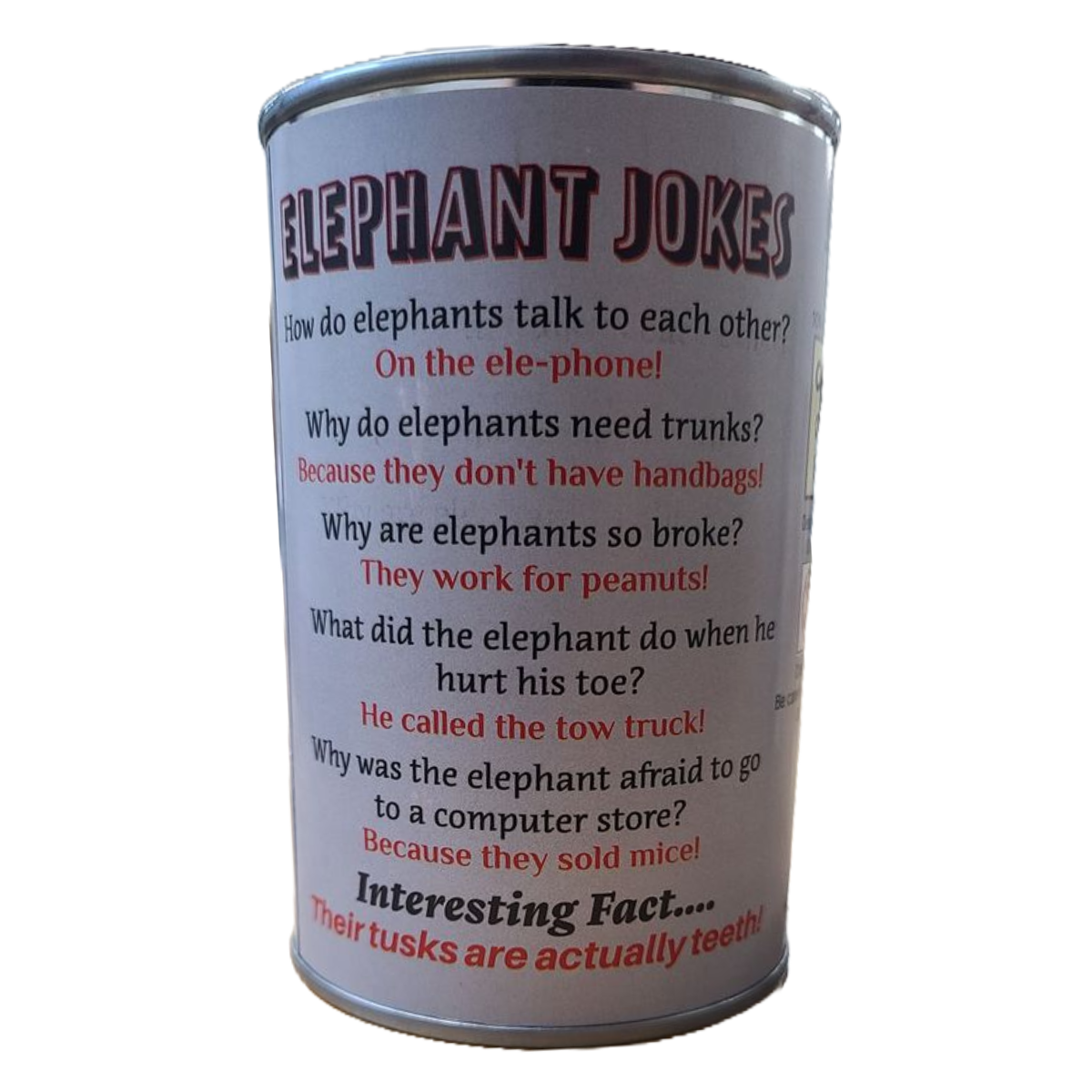 Lottie the Canned Elephant - Stuffed Animal Plush w/Jokes: Pop Top Lid