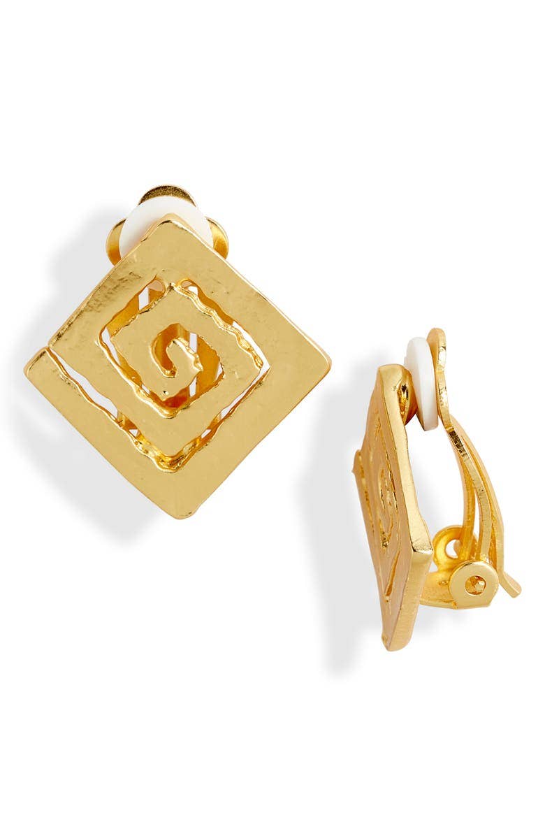 Square spiral clip on: Gold