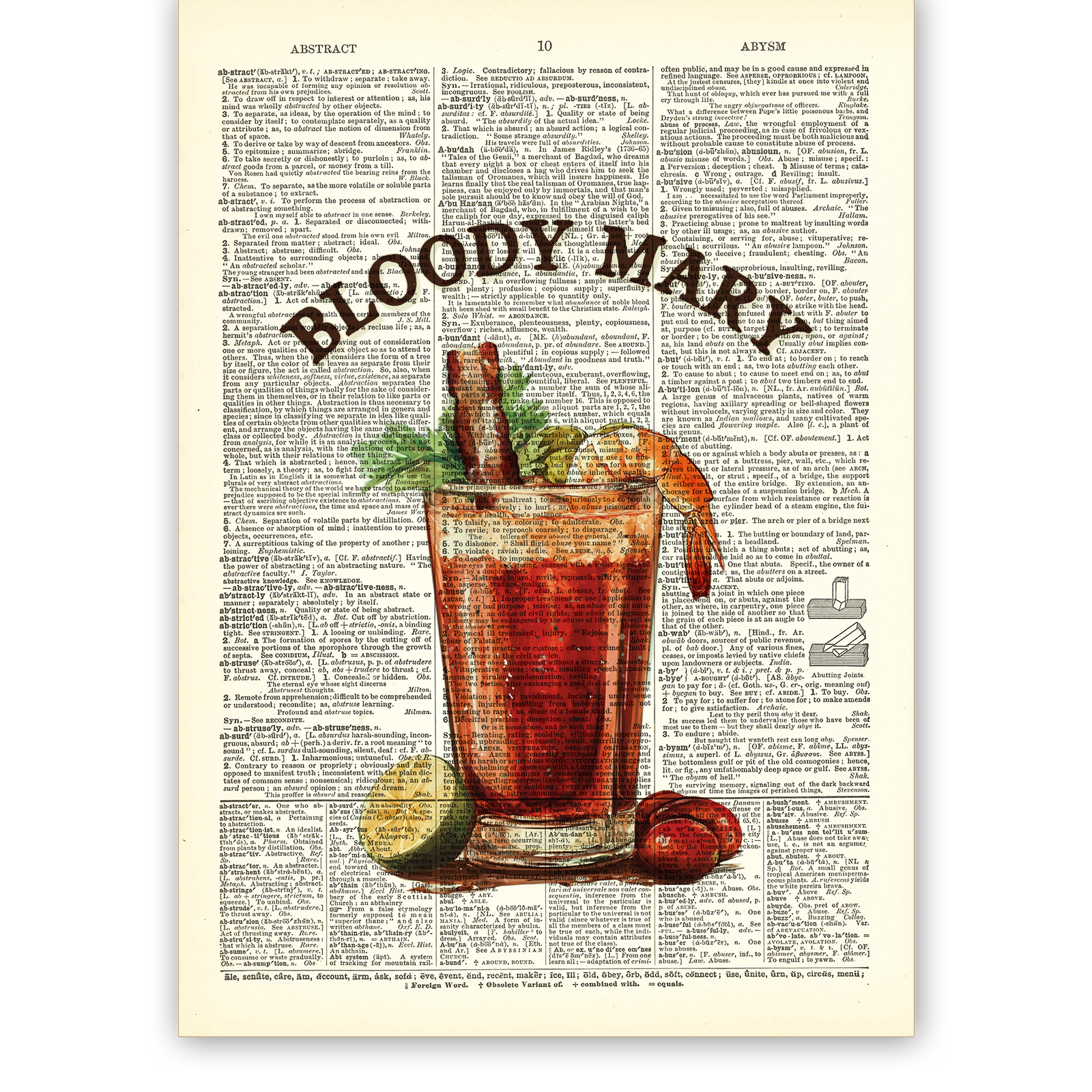 Art Print Dictionary Page | Bloody Mary