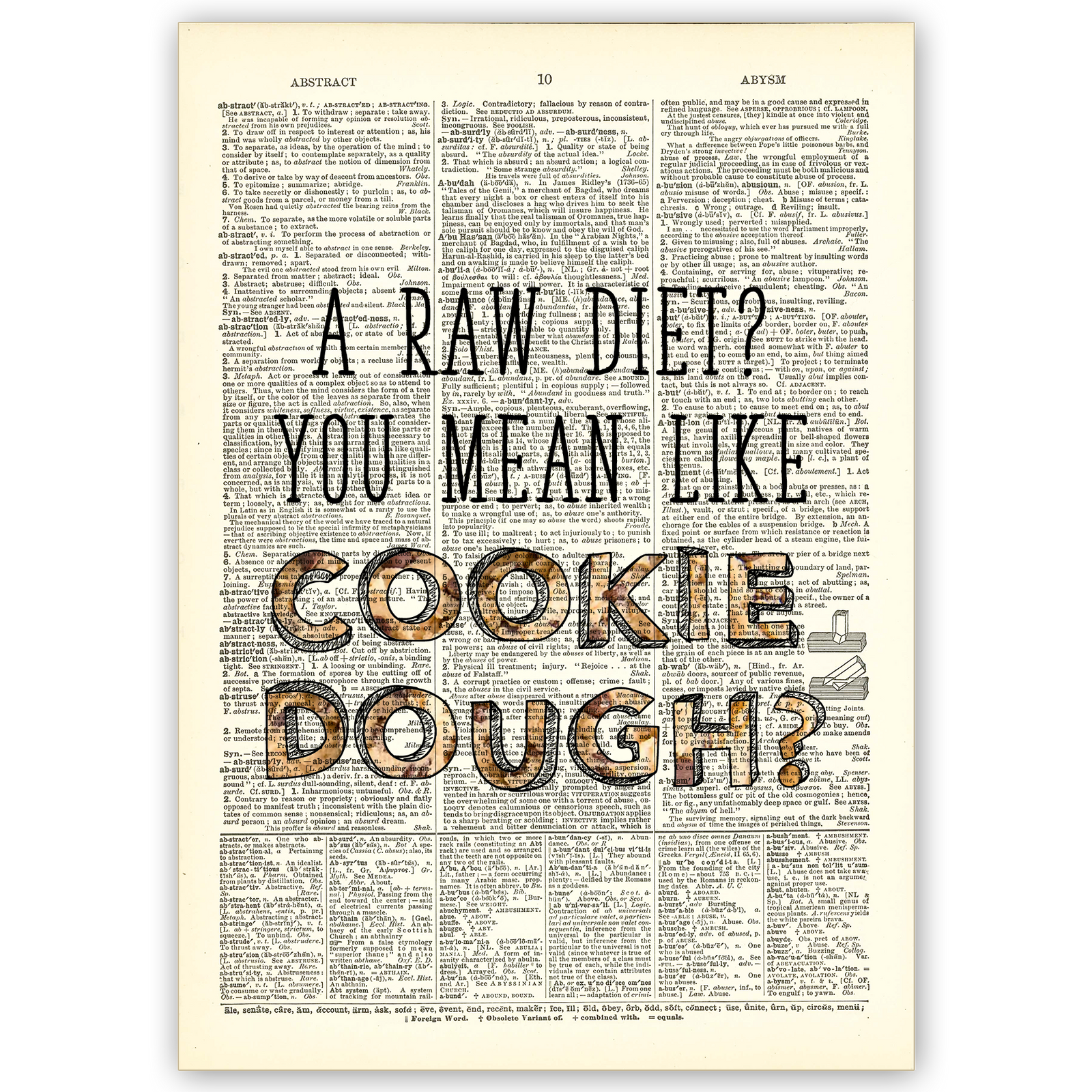 Art Print Dictionary Page | A Raw Diet?