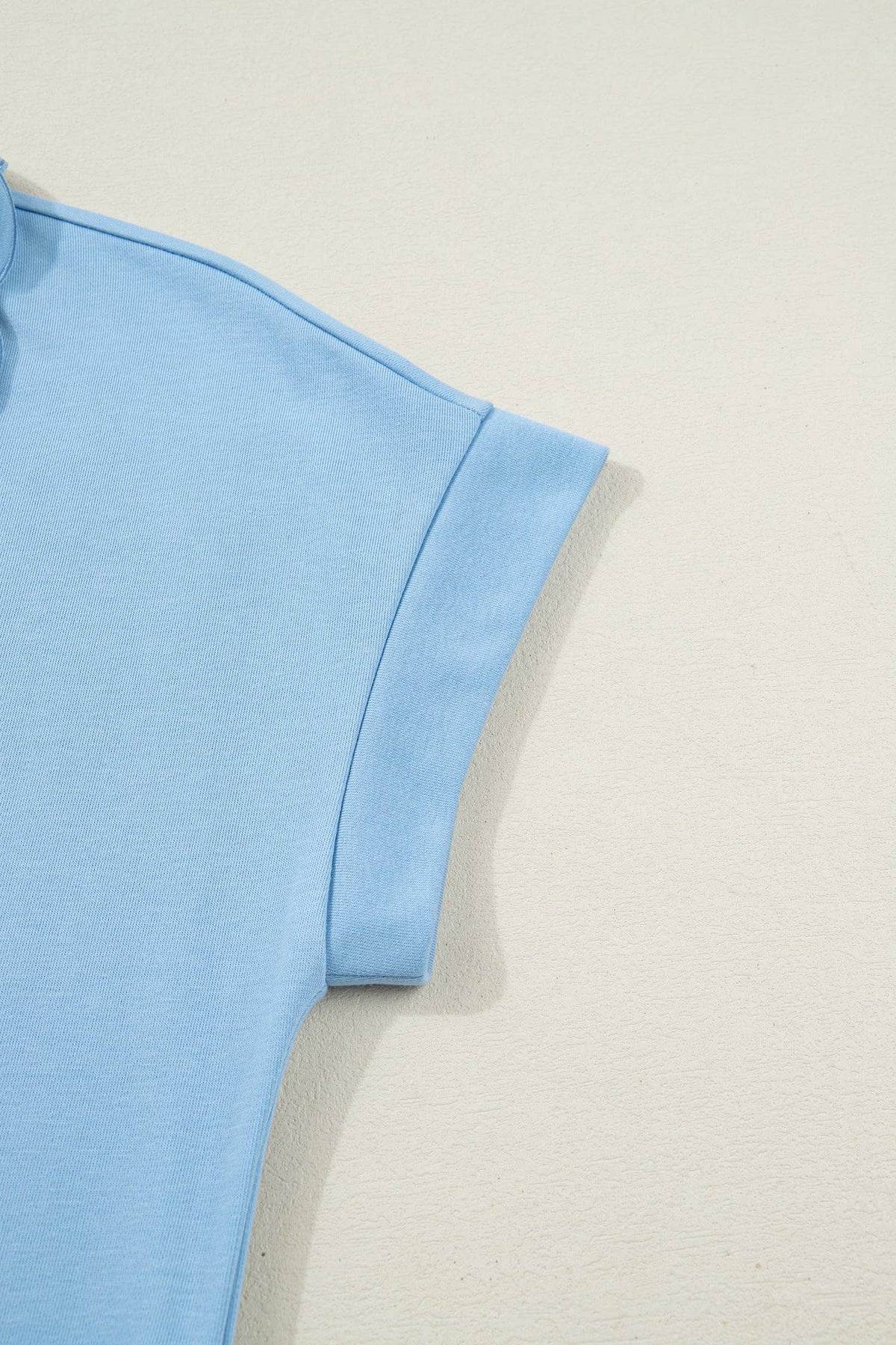 Snap Button Polo Collar Scallop Hem Mini Dress (S-XL)