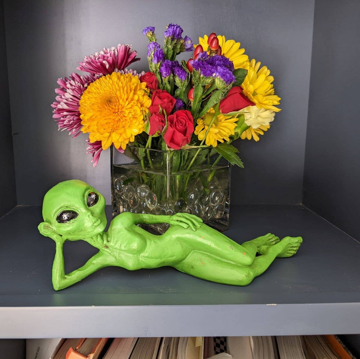 Alien Invasion Sexy 10” long Lying Female Alien Statue