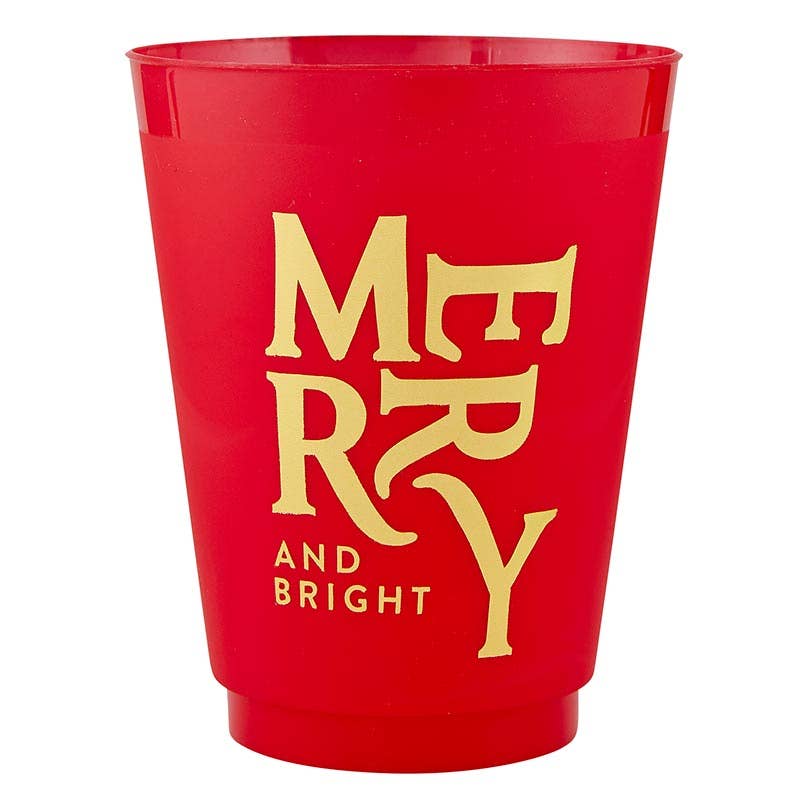 Gold Foil Frost Cups - Merry + Bright - Set of 6