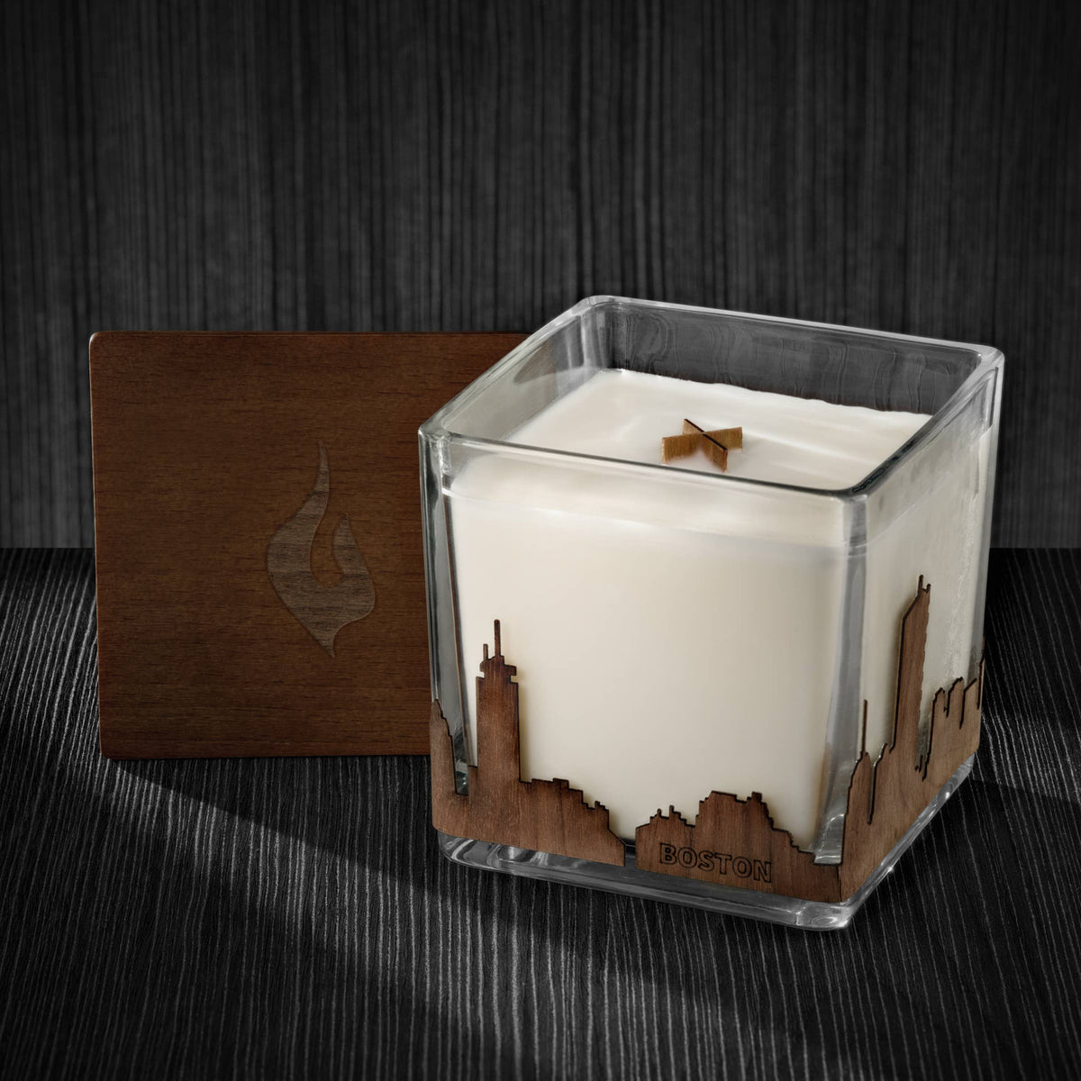 Wood Wrapped City Skyline Candle 4x4x4: Memphis Tennessee