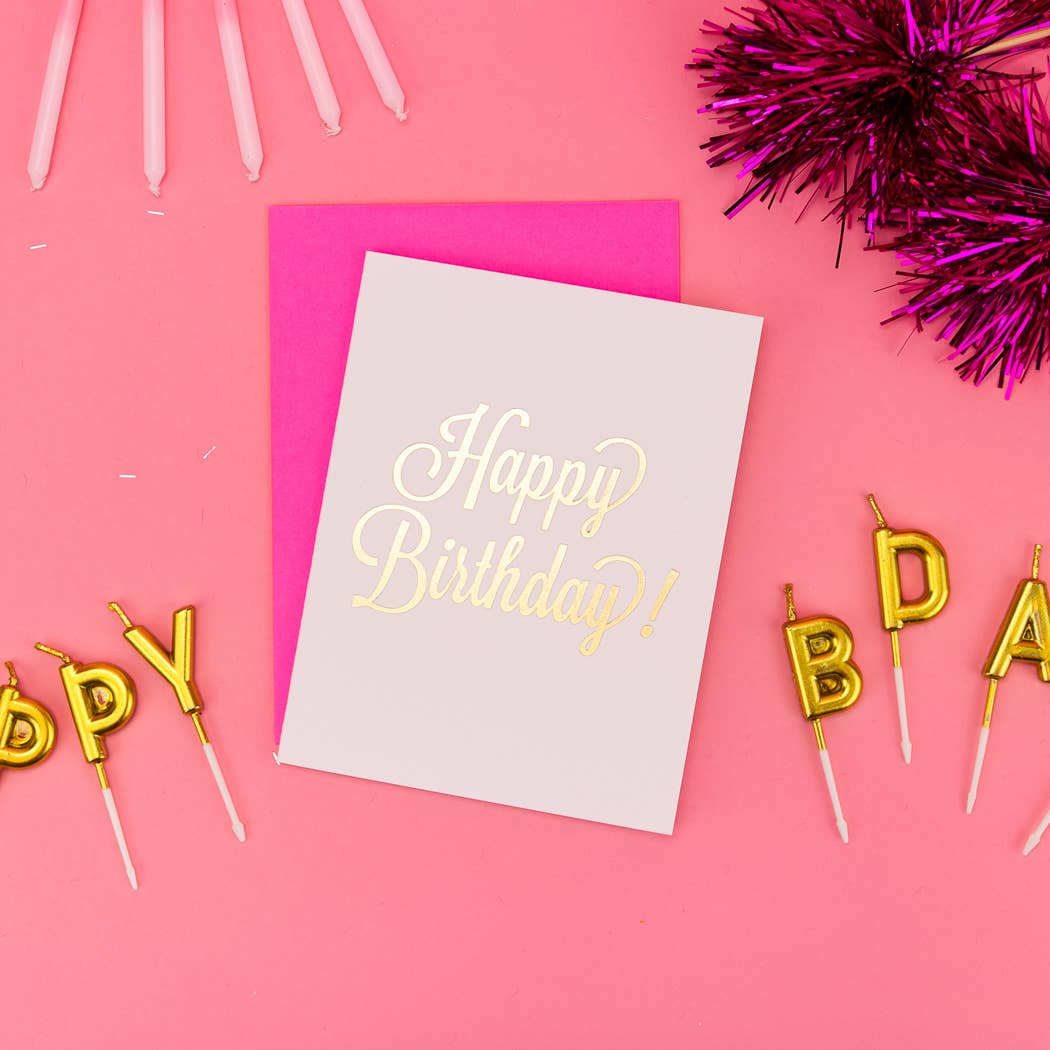 Happy Birthday Script - Birthday Letterpress Card