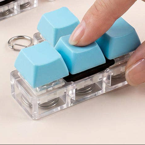 Light Up LED Stress Relief Mechanical Keyboard Switch Fidget Clicker Keychain Bag Charms