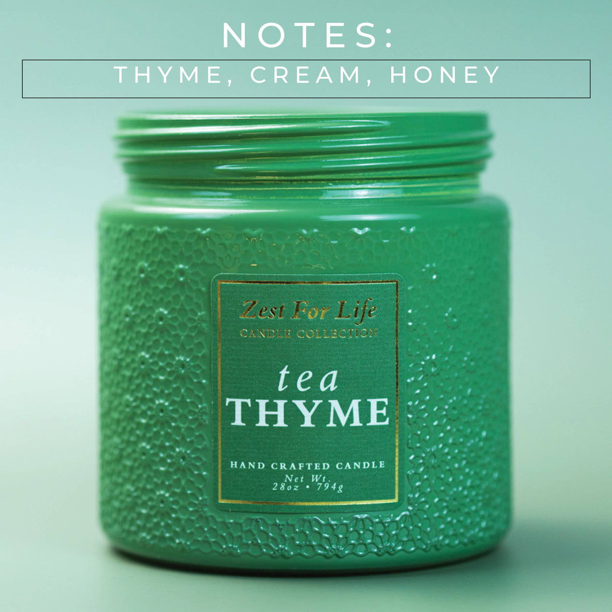 Tea Thyme – 28oz Zest For Life Luxury Candle