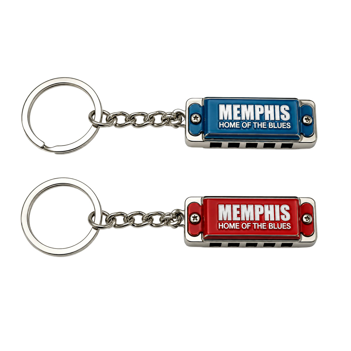 Memphis Keychain - Harmonica Red/Blue Assorted