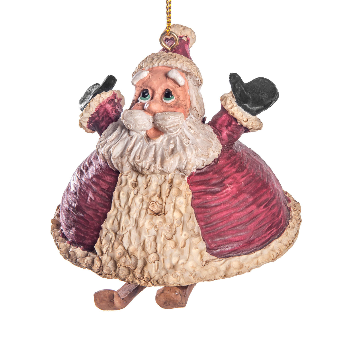 Skiing Santa Ornament Christmas Bert Anderson