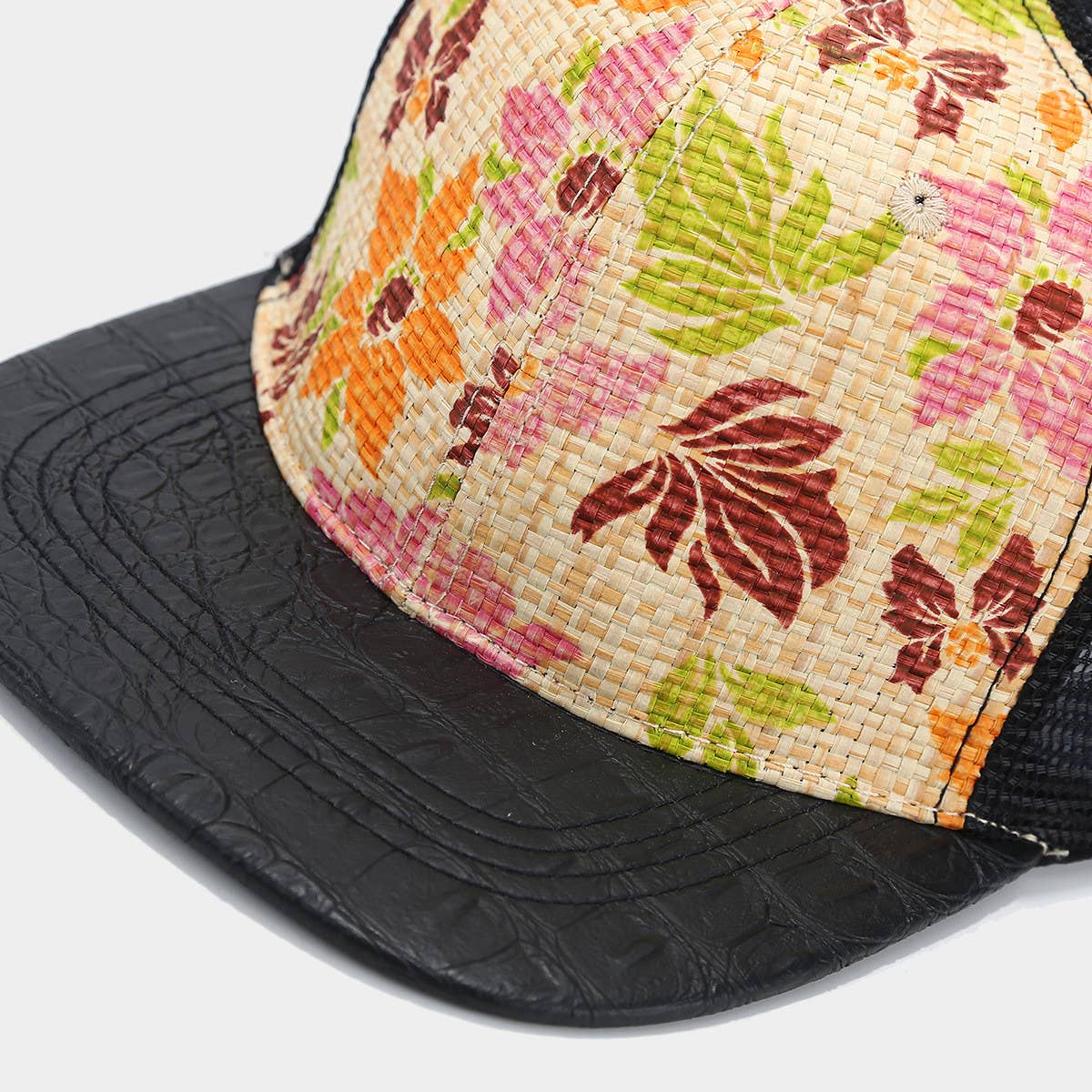 PRINT STRAW BREATHABLE BASEBALL CAP