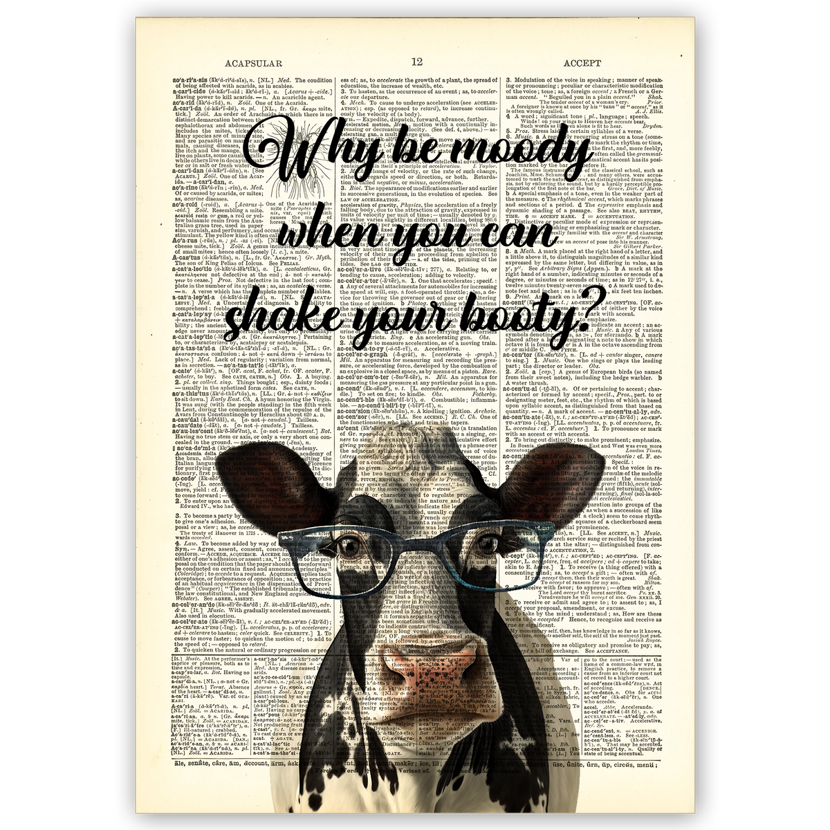 Art Print Dictionary Page | Vintage | Why Be Moody