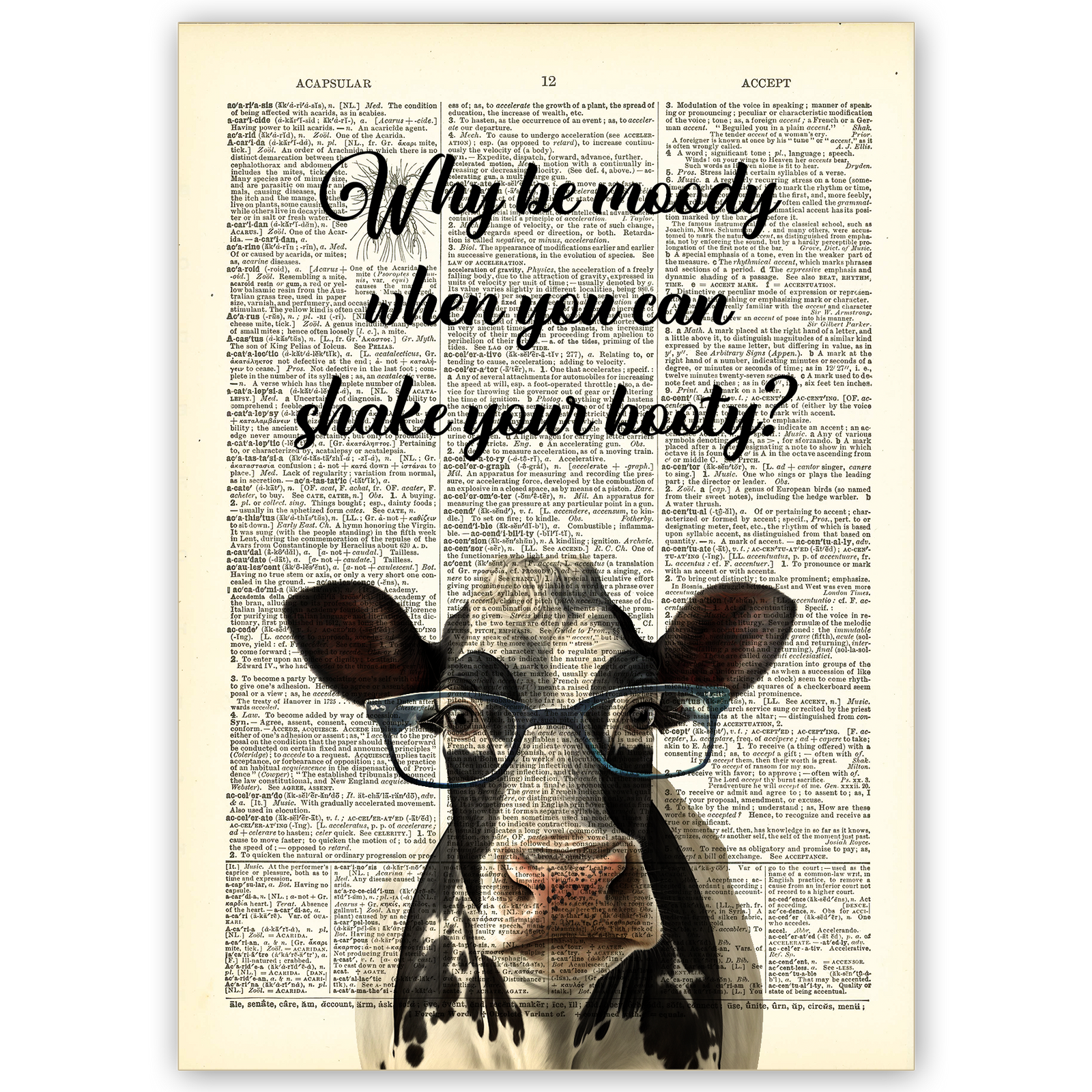 Art Print Dictionary Page | Vintage | Why Be Moody