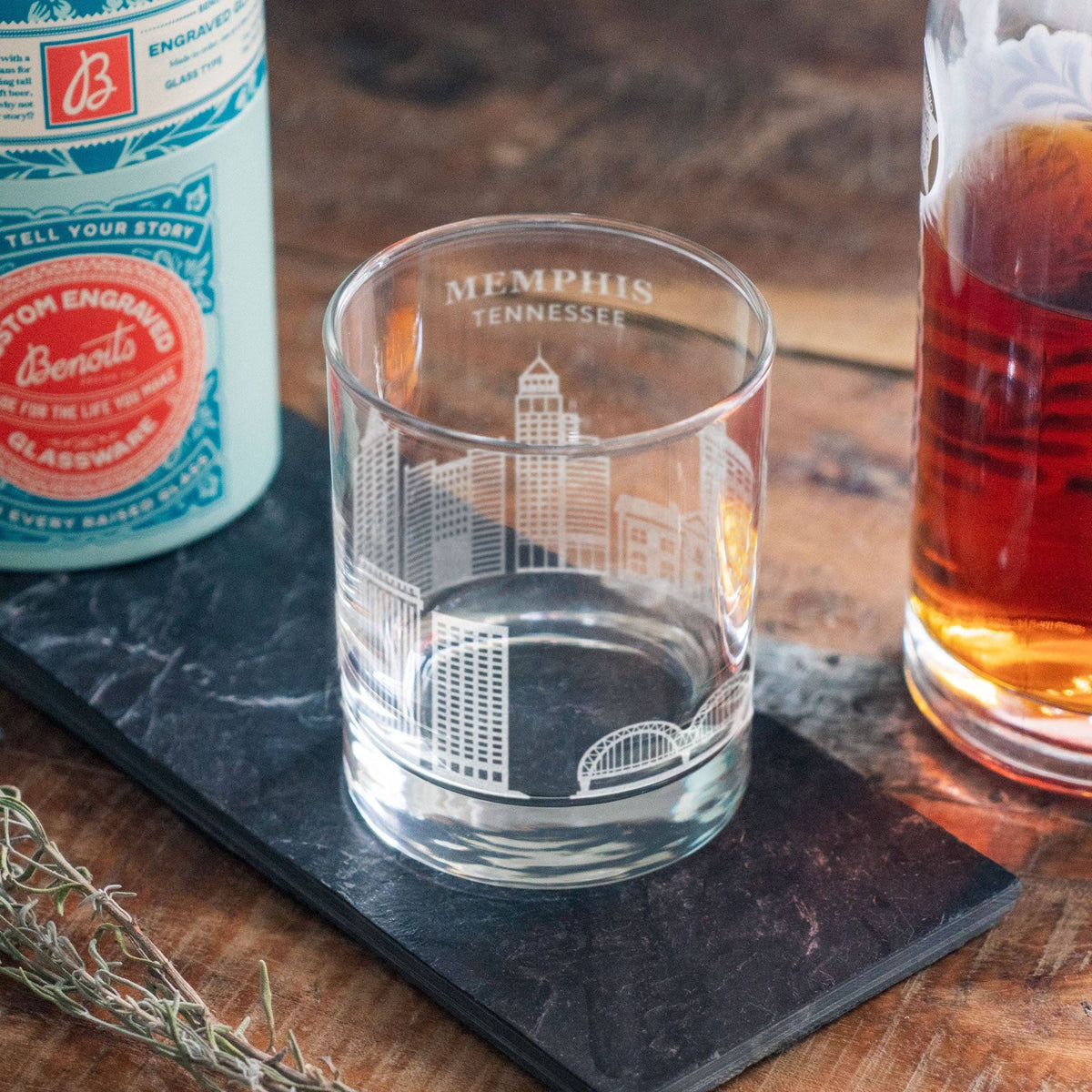 Memphis, Tennessee City Skyline Engraved Glasses