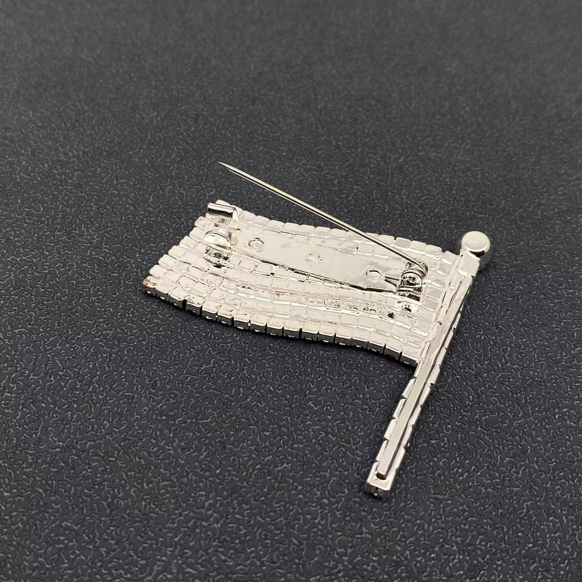 Sparkling Rhinestone American Flag Brooch - A