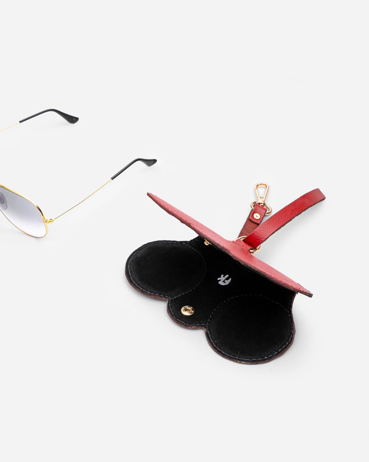Red  Leather Sunglasses Cover