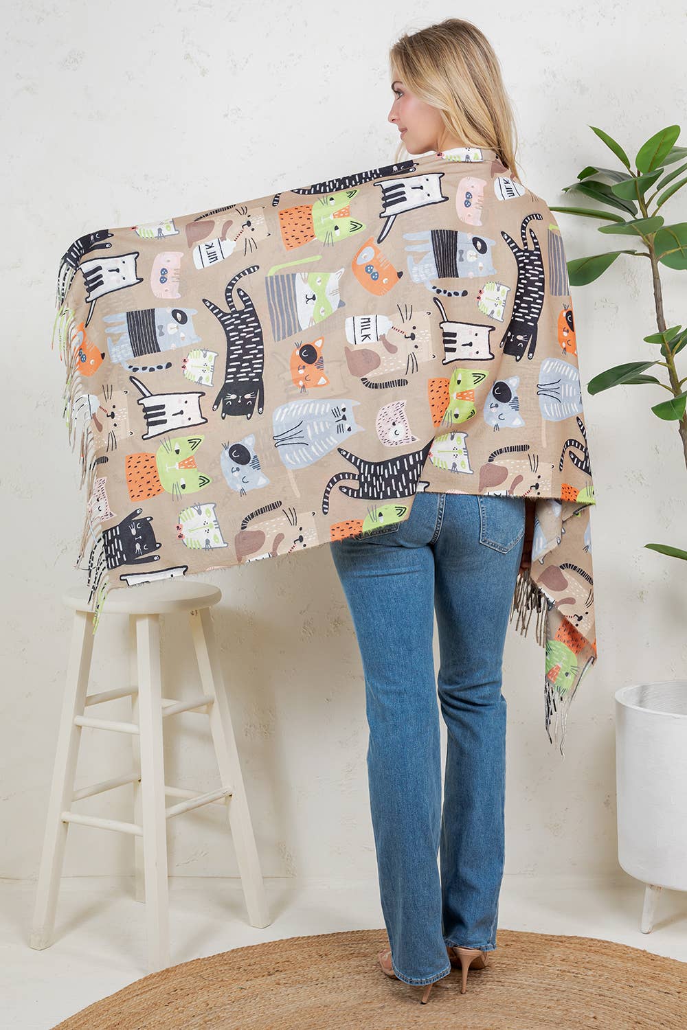 Cat Print Scarf
