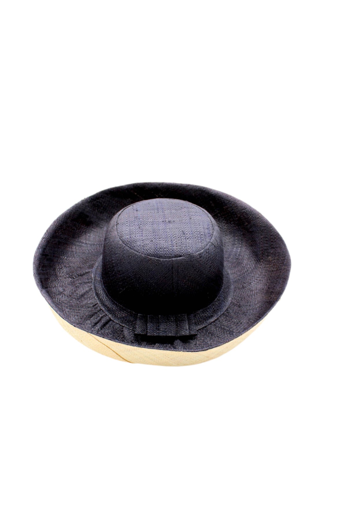 Monica  7" Wide Brim Two Tone Packable Straw Sun Hats