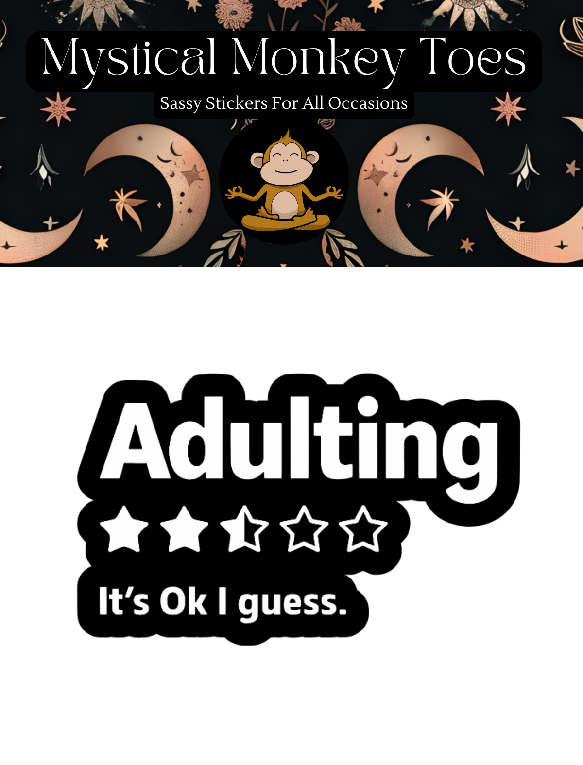Funny Adulting Vinyl Sticker