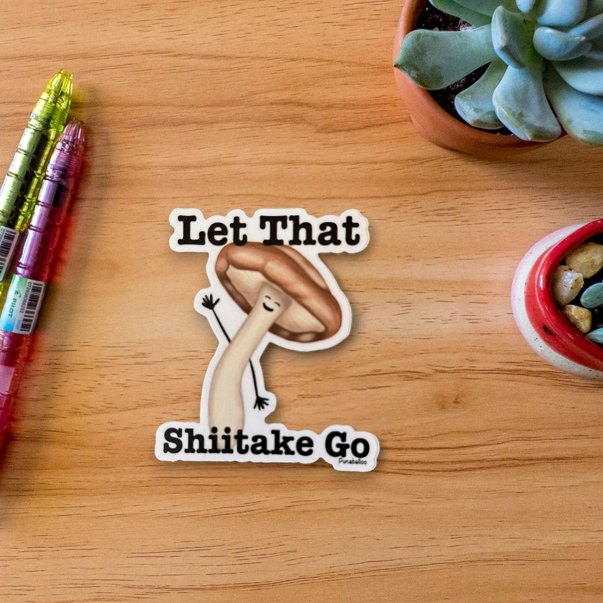 Let That Shiitake Go 3" Vinyl Shiitake Mushroom Sticker