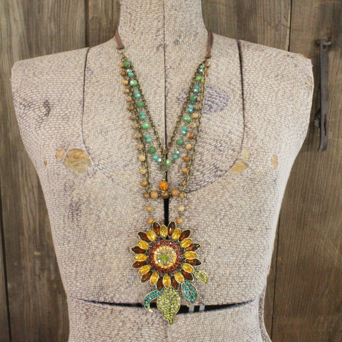 Not Just Any Sunflower Layered Necklace