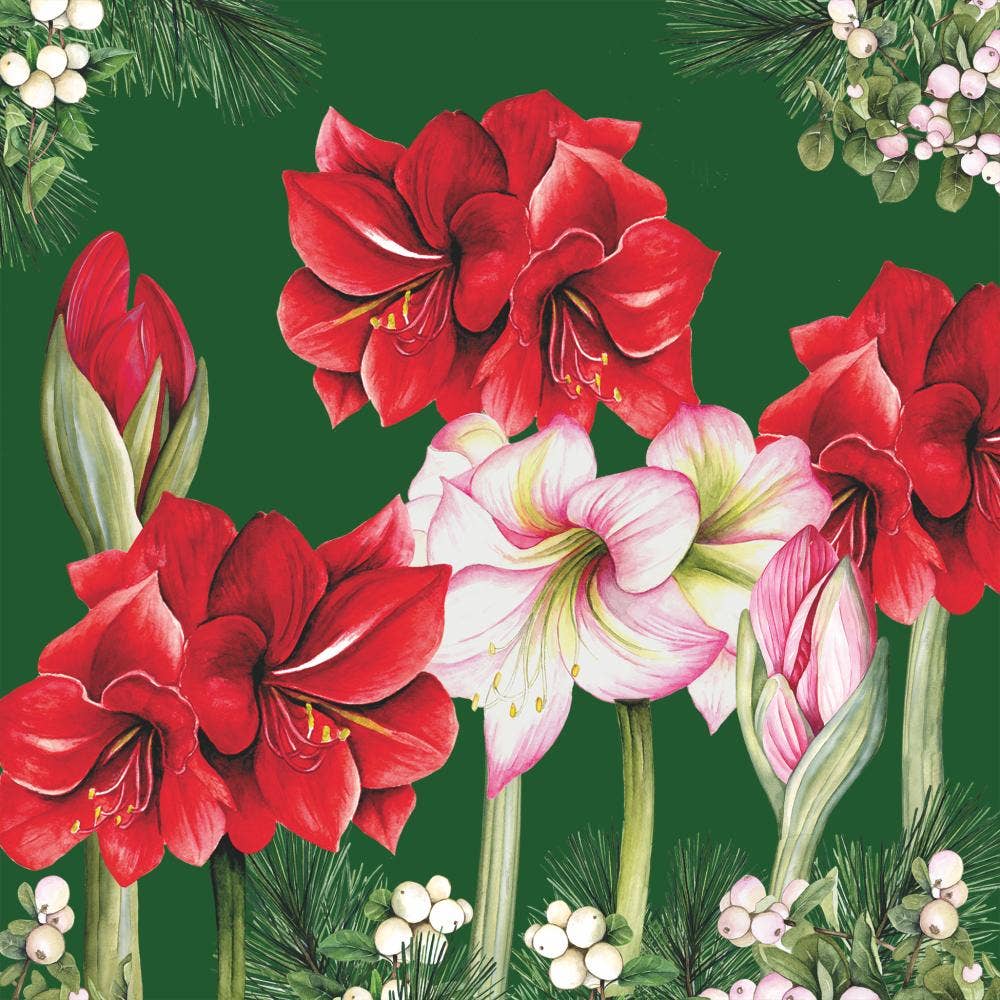 LUNCH- BLOOMING AMARYLLIS, GREEN BY AMBIENTE